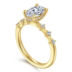 Best Gabriel & Co. Joplin - 14K Yellow Gold Oval Diamond Engagement Ring