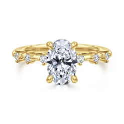 Best Gabriel & Co. Joplin - 14K Yellow Gold Oval Diamond Engagement Ring