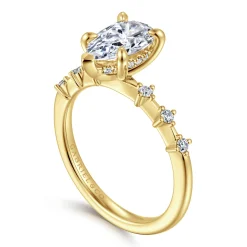 Discount Gabriel & Co. Joplin - 14K Yellow Gold Pear Shape Diamond Engagement Ring