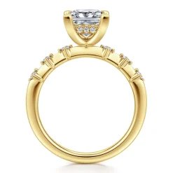 Best Gabriel & Co. Joplin - 14K Yellow Gold Princess Cut Diamond Engagement Ring