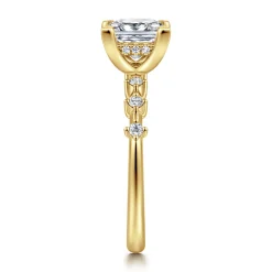 Best Gabriel & Co. Joplin - 14K Yellow Gold Princess Cut Diamond Engagement Ring