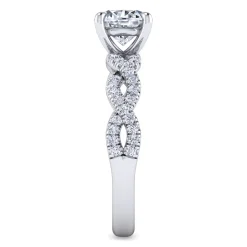 Hot Gabriel & Co. Josefina - 14K White Gold Twisted Round Diamond Engagement Ring