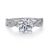 Outlet Gabriel & Co. Josefina - 14K White Gold Twisted Round Diamond Engagement Ring