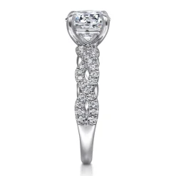 Outlet Gabriel & Co. Josefina - 14K White Gold Twisted Round Diamond Engagement Ring