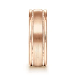 Gabriel & Co. Joseph - 14K Rose Gold 7mm - Men's Wedding Band in Satin Finish