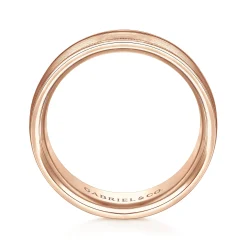 Gabriel & Co. Joseph - 14K Rose Gold 7mm - Men's Wedding Band in Satin Finish