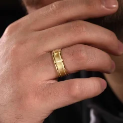 Discount Gabriel & Co. Joseph - 14K Yellow Gold 7mm - Men's Wedding Band in Satin Finish