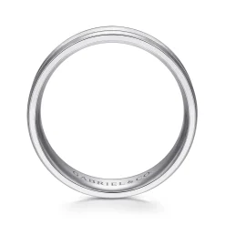 Hot Gabriel & Co. Josiah - 14K White Gold 6mm - Satin Polish Center and Milgrain Edge Men's Wedding Band