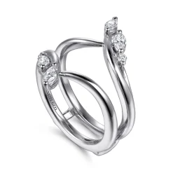 Clearance Gabriel & Co. Journey - 14K White Gold Prong set Marquise and Round Diamond Ring Enhancer - 0.4 ct
