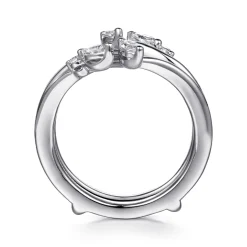 Clearance Gabriel & Co. Journey - 14K White Gold Prong set Marquise and Round Diamond Ring Enhancer - 0.4 ct