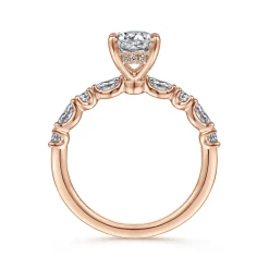 Discount Gabriel & Co. Juliet - 14K Rose Gold Round Diamond Engagement Ring