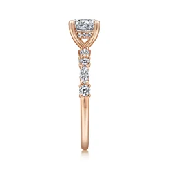 Discount Gabriel & Co. Juliet - 14K Rose Gold Round Diamond Engagement Ring