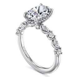 New Gabriel & Co. Juliet - 14K White Gold Oval Diamond Engagement Ring