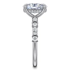 New Gabriel & Co. Juliet - 14K White Gold Oval Diamond Engagement Ring