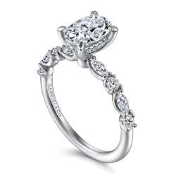 Best Gabriel & Co. Juliet - 14K White Gold Oval Diamond Engagement Ring