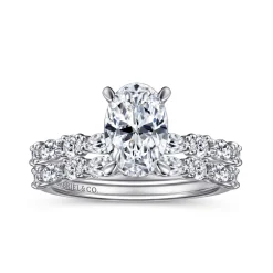 Best Gabriel & Co. Juliet - 14K White Gold Oval Diamond Engagement Ring