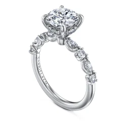 Sale Gabriel & Co. Juliet - 14K White Gold Round Diamond Engagement Ring