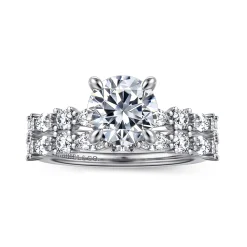 Clearance Gabriel & Co. Juliet - 14K White Gold Round Diamond Engagement Ring