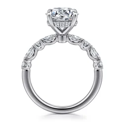 Best Gabriel & Co. Juliet - 14K White Gold Round Diamond Engagement Ring