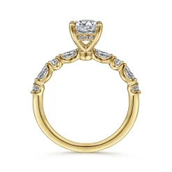 Hot Gabriel & Co. Juliet - 14K Yellow Gold Round Diamond Engagement Ring