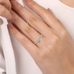 Hot Gabriel & Co. Juliet - 14K Yellow Gold Round Diamond Engagement Ring
