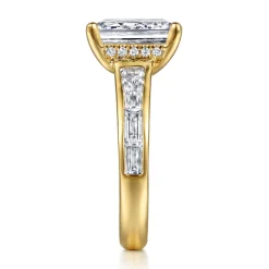 Online Gabriel & Co. Juney - 14K Yellow Gold Channel set Baguette Emerald Cut Diamond Engagement Ring