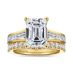 Online Gabriel & Co. Juney - 14K Yellow Gold Channel set Baguette Emerald Cut Diamond Engagement Ring