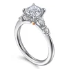New Gabriel & Co. Kallie - 14K White-Rose Gold Cushion Cut Diamond Engagement Ring