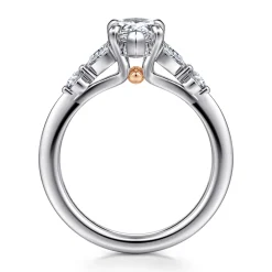 Discount Gabriel & Co. Kallie - 14K White-Rose Gold Pear Shape Diamond Engagement Ring
