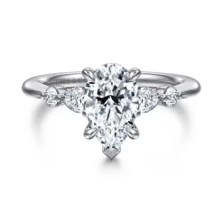 Discount Gabriel & Co. Kallie - 14K White-Rose Gold Pear Shape Diamond Engagement Ring