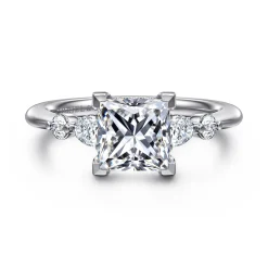 Hot Gabriel & Co. Kallie - 14K White-Rose Gold Princess Cut Diamond Engagement Ring