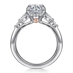 Hot Gabriel & Co. Kallie - 14K White-Rose Gold Round Diamond Engagement Ring
