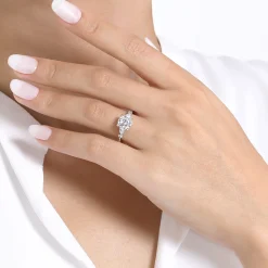 Hot Gabriel & Co. Kallie - 14K White-Rose Gold Round Diamond Engagement Ring