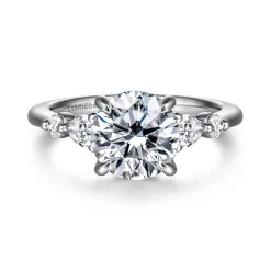 Hot Gabriel & Co. Kallie - 14K White-Rose Gold Round Diamond Engagement Ring