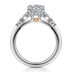 Sale Gabriel & Co. Kallie - 14K White-Rose Gold Round Diamond Engagement Ring