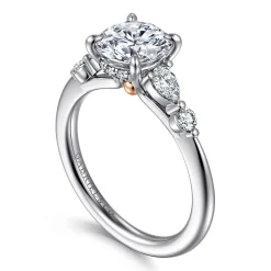 Sale Gabriel & Co. Kallie - 14K White-Rose Gold Round Diamond Engagement Ring