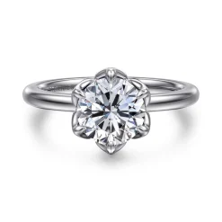 Hot Gabriel & Co. Kamera - 14K White Gold 6 Prong Round Solitaire Engagement Ring