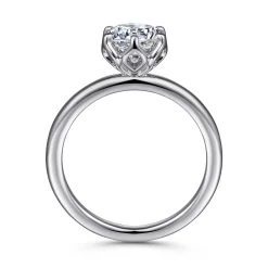 Best Gabriel & Co. Kamera - 14K White Gold 6 Prong Round Solitaire Engagement Ring