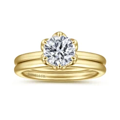 Clearance Gabriel & Co. Kamera - 14K Yellow Gold Round Solitaire Engagement Ring
