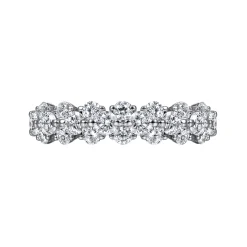 Discount Gabriel & Co. Kauai - 14K White Gold Diamond Cluster Station Anniversary Band - 1 ct