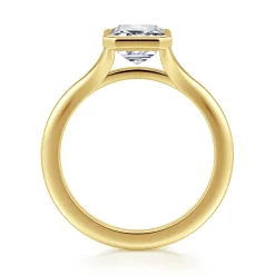 Online Gabriel & Co. Kaya - 14K Yellow Gold Bezel Set Emerald Cut Solitaire Diamond Engagement Ring