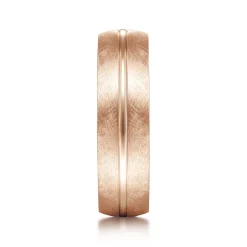 Discount Gabriel & Co. Kayden - 14K Rose Gold 6mm - Brushed Diamond Cut Men's Wedding Band