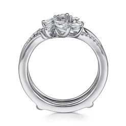 Clearance Gabriel & Co. Keisha - 14K White Gold Prong Set Fancy Diamond Ring Enhancer - 0.5 ct