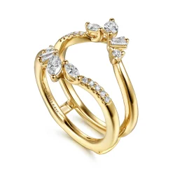 Online Gabriel & Co. Keisha - 14K Yellow Gold Prong Set Fancy Diamond Ring Enhancer - 0.5 ct