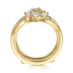 Online Gabriel & Co. Keisha - 14K Yellow Gold Prong Set Fancy Diamond Ring Enhancer - 0.5 ct