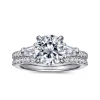 Sale Gabriel & Co. Kendal - 14K White Gold Round Three Stone Diamond Engagement Ring