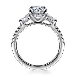Sale Gabriel & Co. Kendal - 14K White Gold Round Three Stone Diamond Engagement Ring