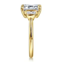 Online Gabriel & Co. Kenia - 14K Yellow Gold Emerald Cut Three Stone Diamond Engagement Ring