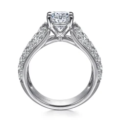 Discount Gabriel & Co. Kera - 14K White Gold Oval Wide Band Diamond Engagement Ring