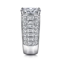 Discount Gabriel & Co. Kera - 14K White Gold Oval Wide Band Diamond Engagement Ring